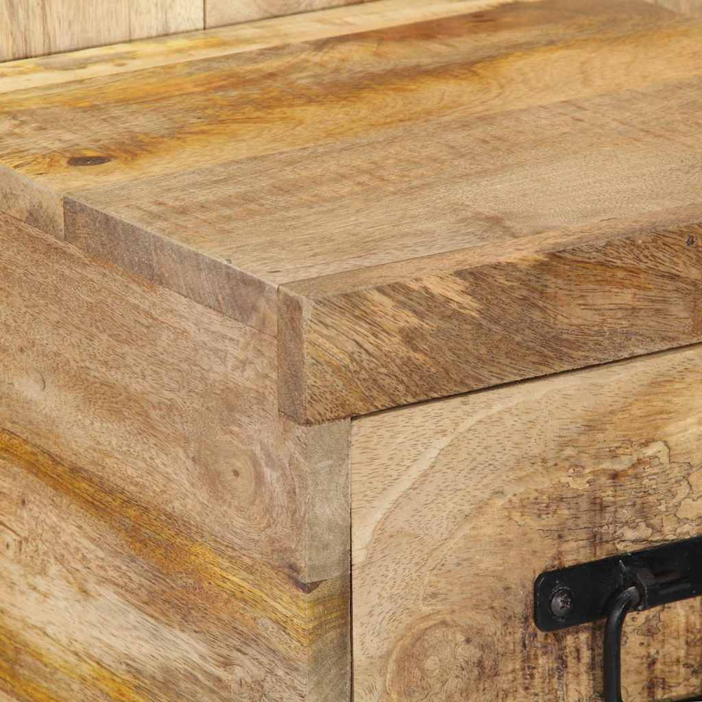 vidaXL Bedside Cabinet 60x32x80 cm Solid Rough Wood Mango 6