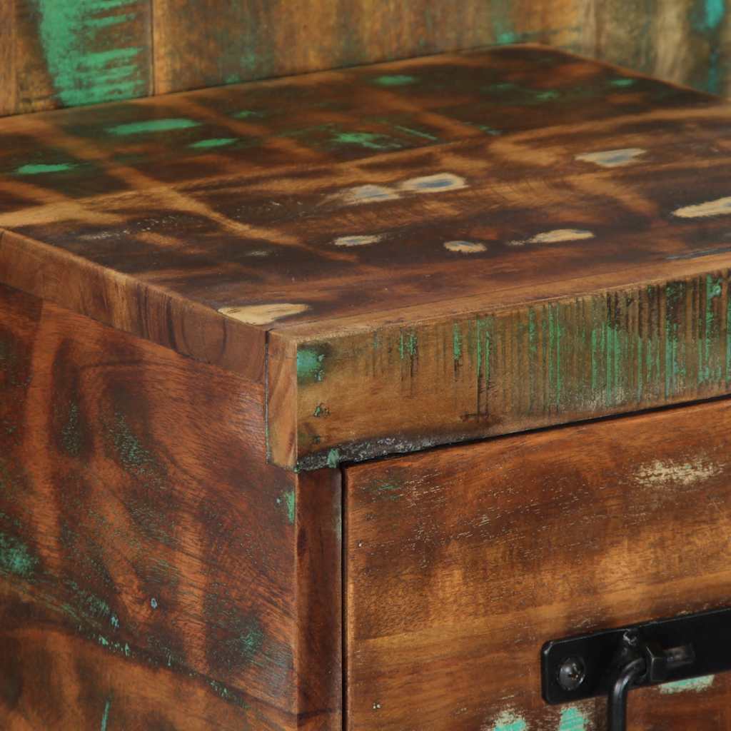 vidaXL Bedside Cabinet Multicolour 60x32x80 cm Solid Wood Reclaimed 6