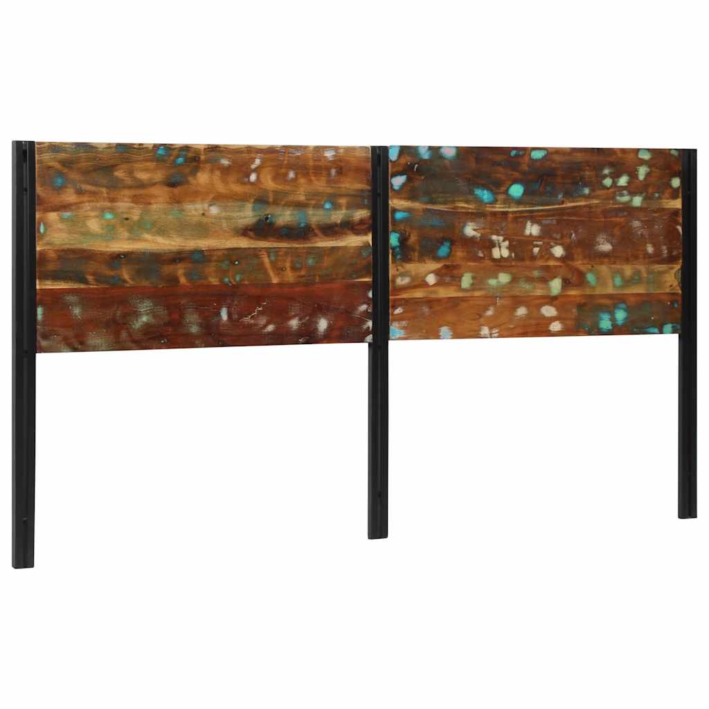 vidaXL Headboard 200 cm Solid Wood Reclaimed and Iron 1