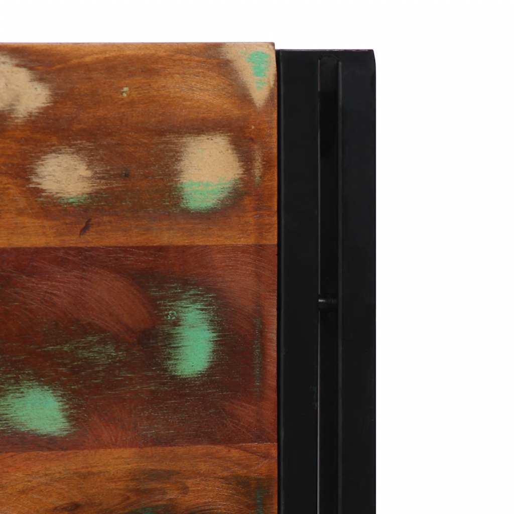 vidaXL Headboard 200 cm Solid Wood Reclaimed and Iron 4