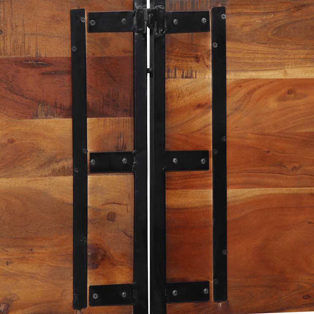 vidaXL Headboard 200 cm Solid Wood Reclaimed and Iron 5