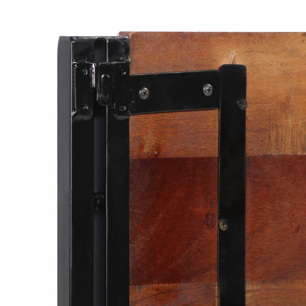 vidaXL Headboard 200 cm Solid Wood Reclaimed and Iron 6