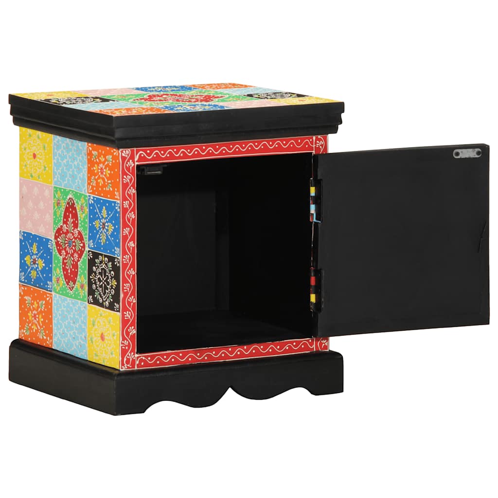 vidaXL Bedside Cabinet Multicolour 40x35x45 cm Solid Wood Mango 3
