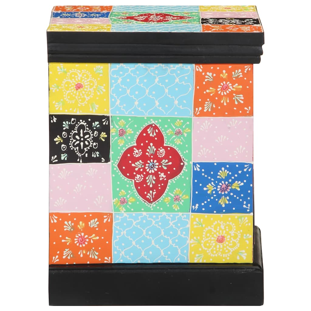vidaXL Bedside Cabinet Multicolour 40 x 35 x 45 cm Solid Mango Wood 3