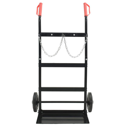 vidaXL Hand Trolley Black and Red 63 x 43.5 x 110 cm Steel 4