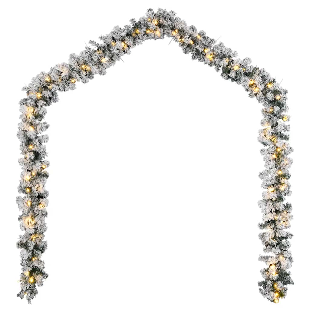 vidaXL Christmas Garland with LED Lights Green 10 m PVC 4