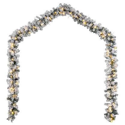 vidaXL Christmas Garland with LED Lights Green 10 m PVC 4