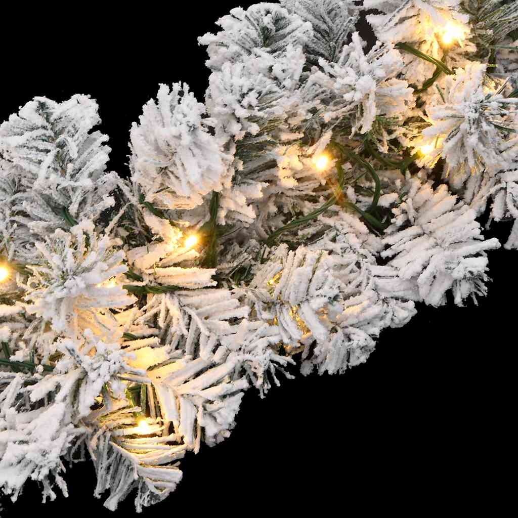 vidaXL Christmas Garland with LED Lights Green 10 m PVC 6