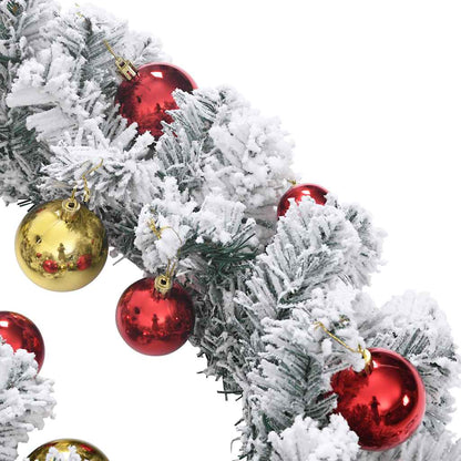 vidaXL Christmas Garland with Baubles and LED Lights Green 5 m PVC 5