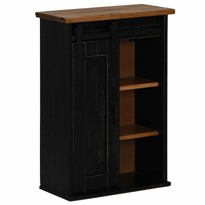 Hanging Cabinet HALDEN with Sliding Door Black
