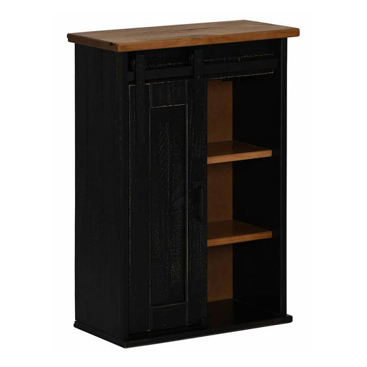 Hanging Cabinet HALDEN with Sliding Door Black
