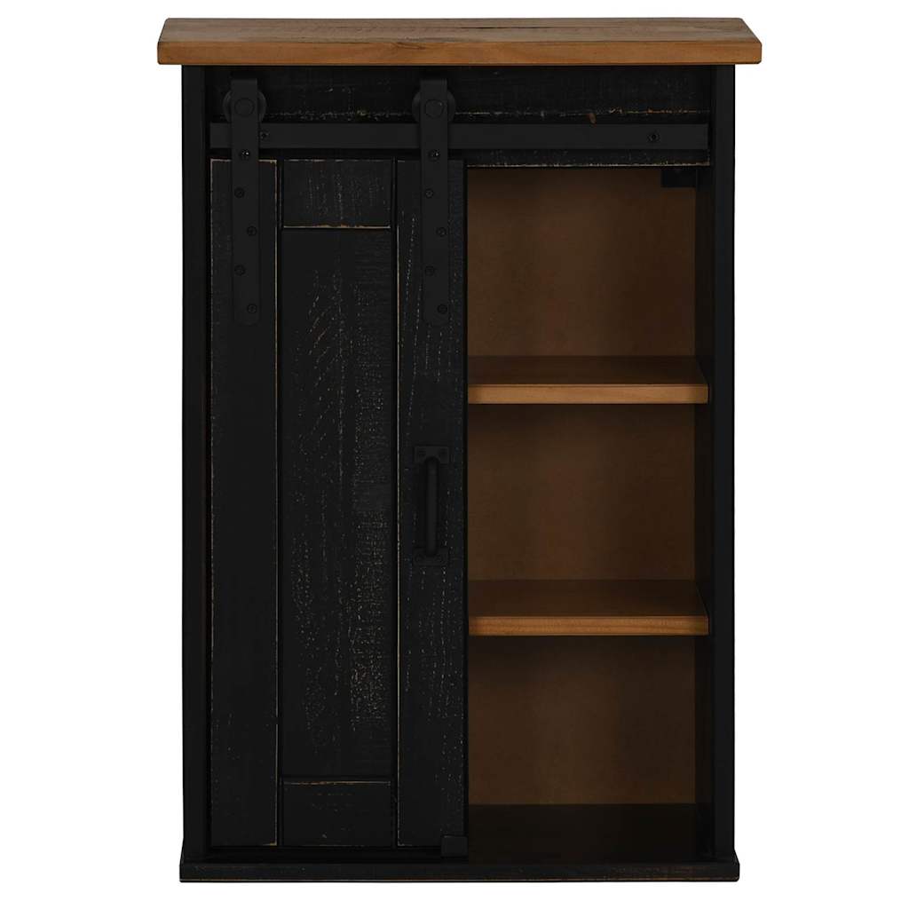 Hanging Cabinet HALDEN with Sliding Door Black