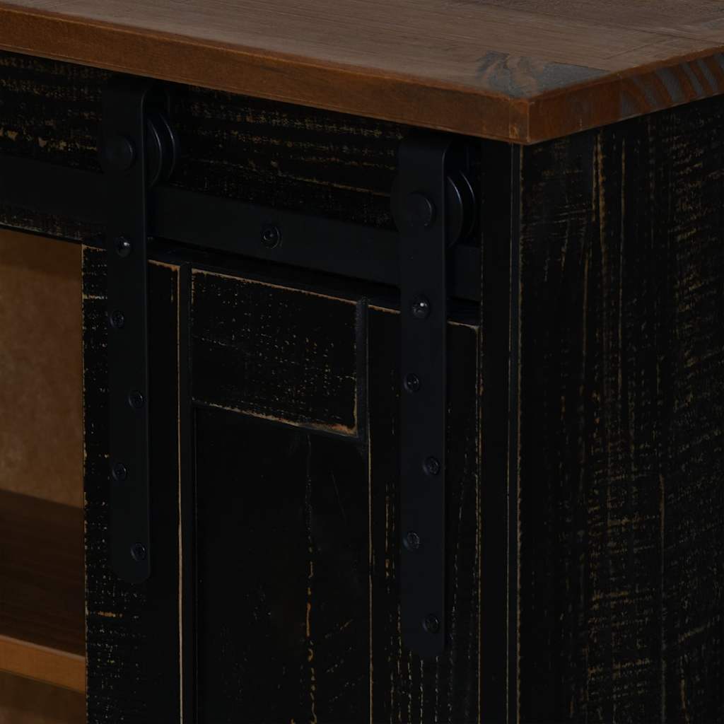 Hanging Cabinet HALDEN with Sliding Door Black