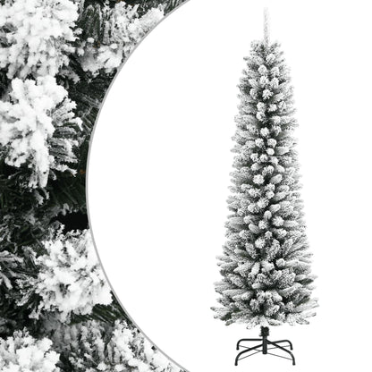 vidaXL Christmas Tree | White and Green | PVC and PE with a steel stand | Slim 1