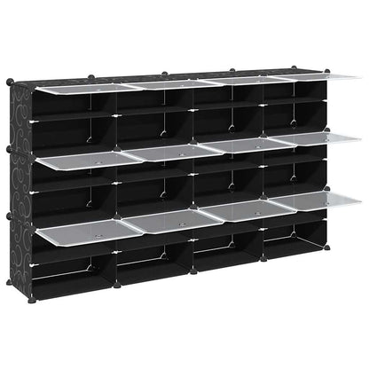 vidaXL Storage Cube Organiser with 12 Cubes and Doors Black PP 5
