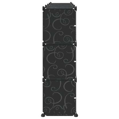 vidaXL Storage Cube Organiser with 12 Cubes and Doors Black PP 6
