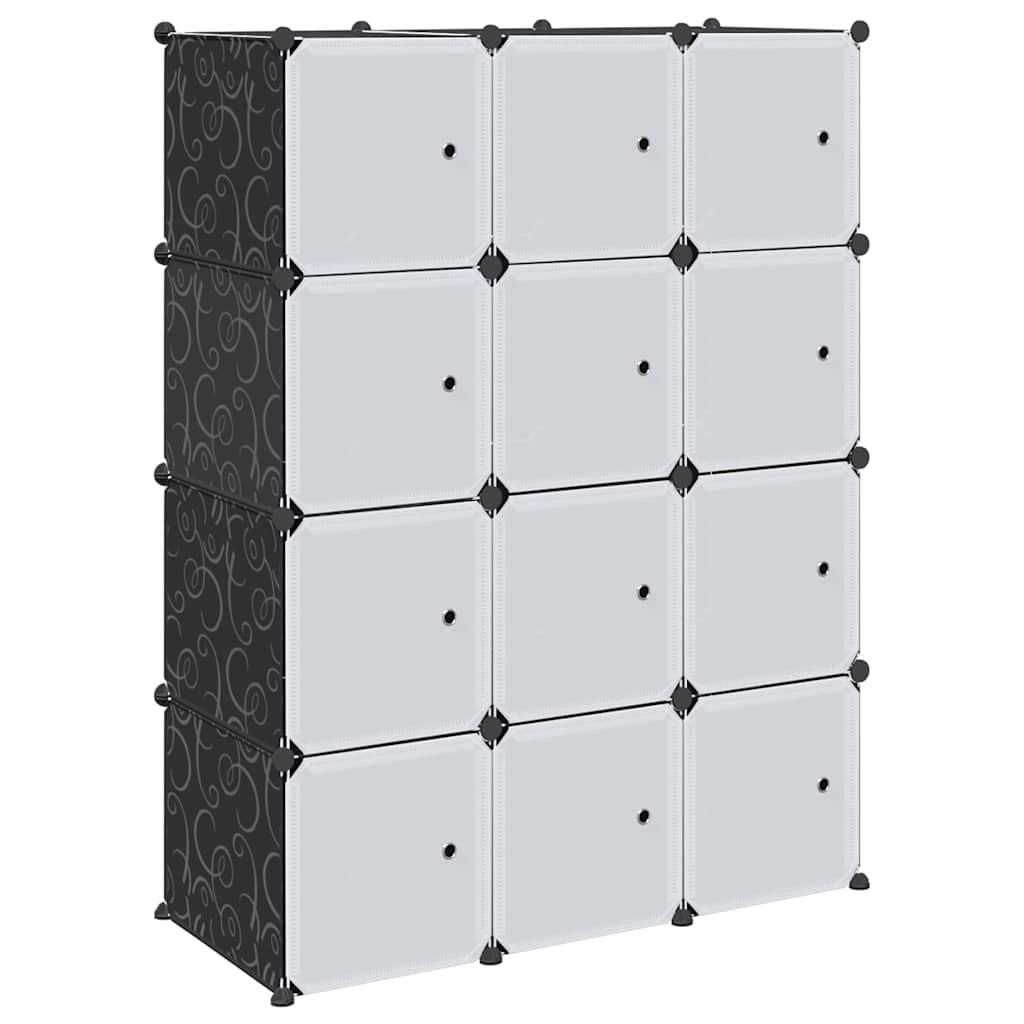 vidaXL Storage Cube Organiser with 12 Cubes and Hanging Rods PP 2