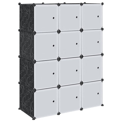 vidaXL Storage Cube Organiser with 12 Cubes and Hanging Rods PP 2