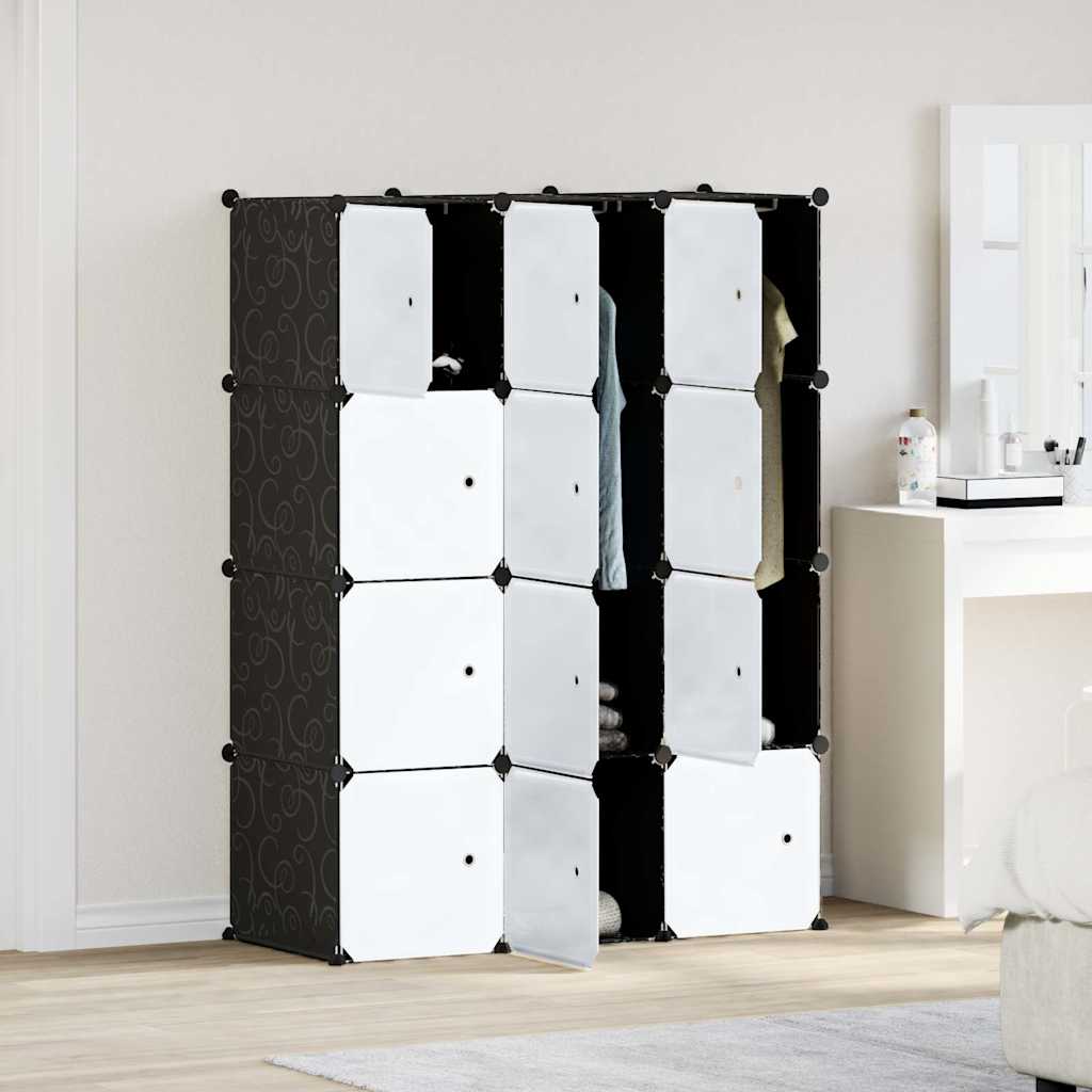 vidaXL Storage Cube Organiser with 12 Cubes and Hanging Rods PP 3