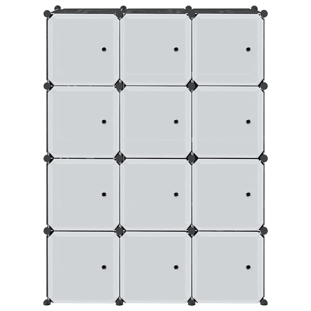 vidaXL Storage Cube Organiser with 12 Cubes and Hanging Rods PP 4