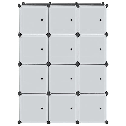 vidaXL Storage Cube Organiser with 12 Cubes and Hanging Rods PP 4