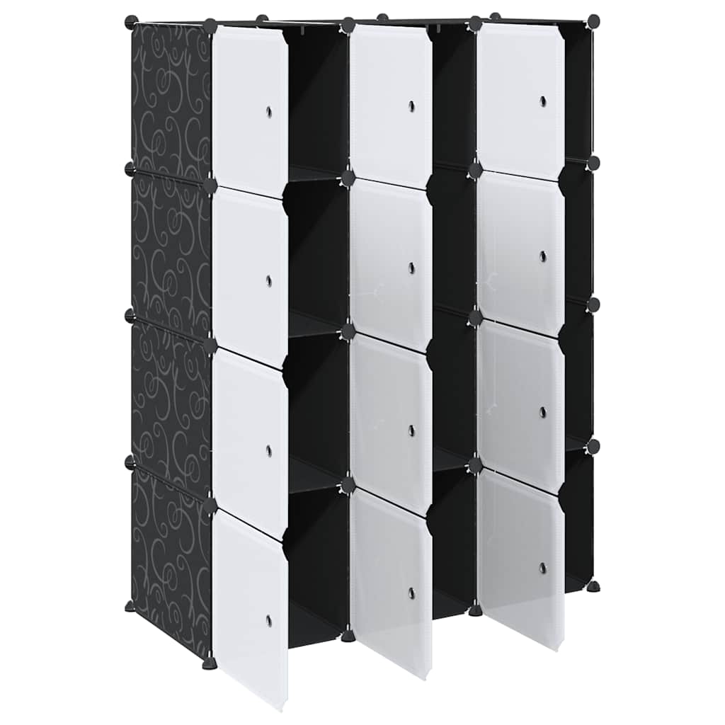 vidaXL Storage Cube Organiser with 12 Cubes and Hanging Rods PP 5