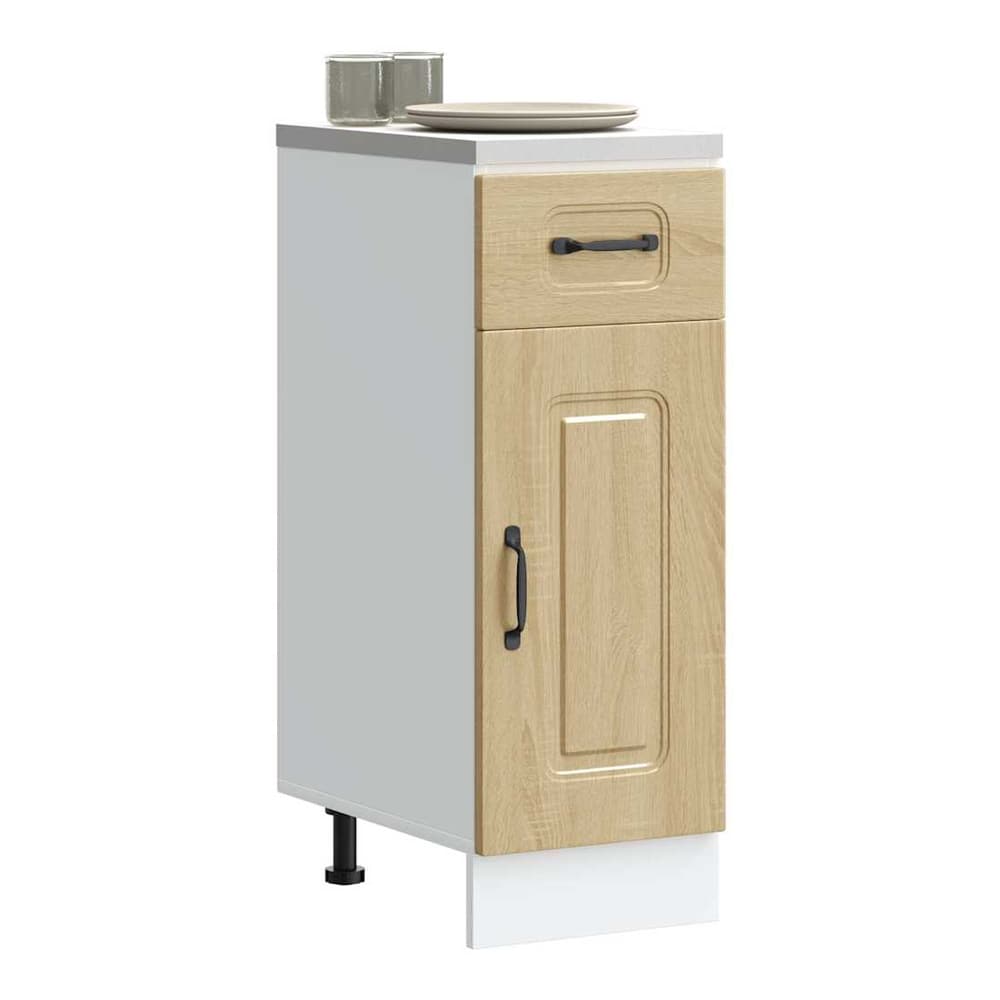 Kitchen Base Cabinet "Kalmar" Engineered Wood Sonoma Oak 1x bottom cabinet (1 door 1 drawer) 30 cm wide 81.5 cm high