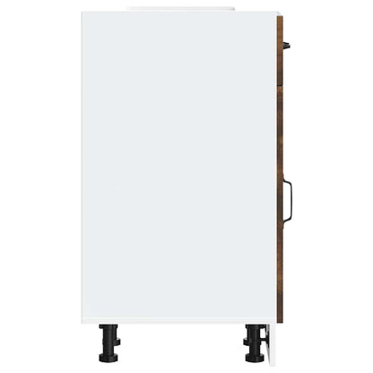 vidaXL Kitchen Base Cabinet Kalmar Smoked Oak Engineered Wood 6