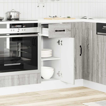 vidaXL Kitchen Base Cabinet Kalmar Grey Sonoma Engineered Wood 3