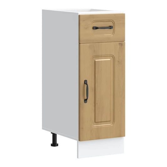 Kitchen Base Cabinet "Kalmar" Engineered Wood Artisan oak 1x bottom cabinet (1 door 1 drawer) 30 cm wide 81.5 cm high–1x wall cabinet (1 door) 30 cm wide 100 cm high 1x bottom cabinet (1 door 1 drawer) 30 cm wide 81.5 cm high