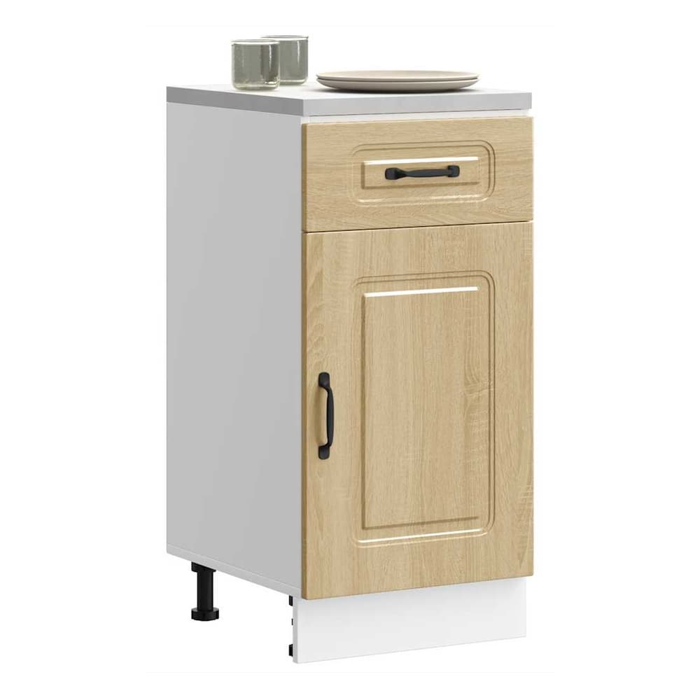 Kitchen Base Cabinet "Kalmar" Engineered Wood Sonoma Oak 1x bottom cabinet (1 door 1 drawer) 40 cm wide 81.5 cm high