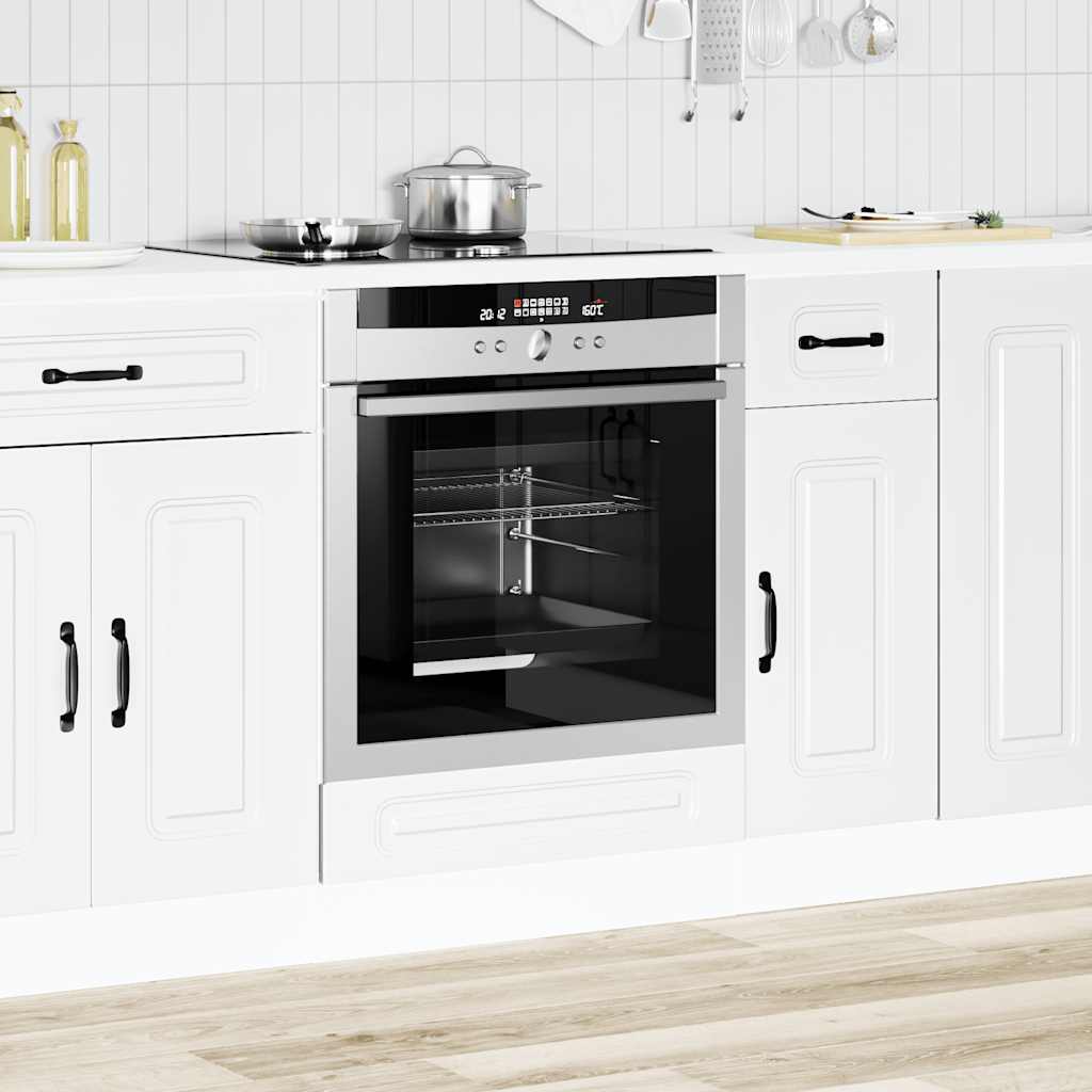 Kitchen Base Cabinet "Kalmar" Engineered Wood White 1x bottom cabinet (1 door 1 drawer) 30 cm wide 81.5 cm high–1x wall cabinet (1 door) 30 cm wide 100 cm high 1x oven cabinet 60 cm wide 81.5 cm high