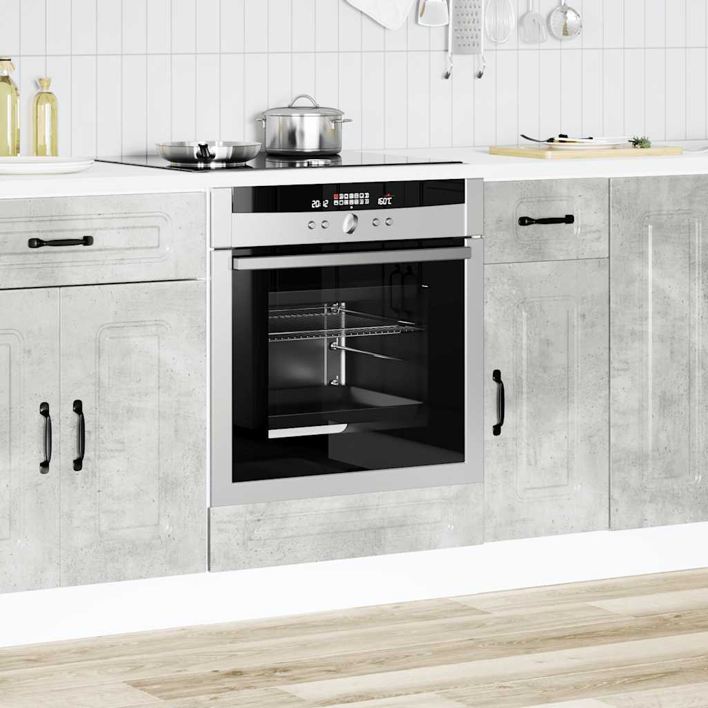 vidaXL Oven Cabinet Kalmar Concrete Grey Engineered Wood 3