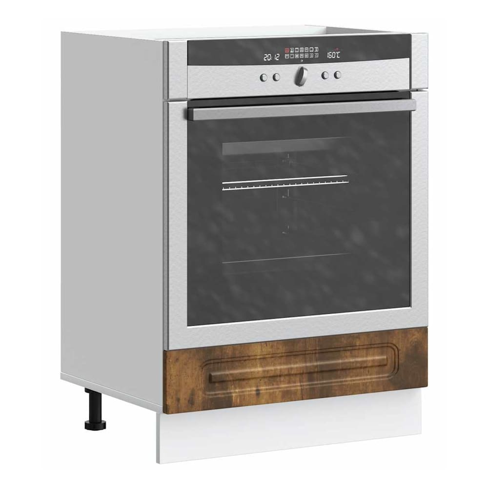 Kitchen Base Cabinet "Kalmar" Engineered Wood Smoked Oak 1x oven cabinet 60 cm wide 81.5 cm high