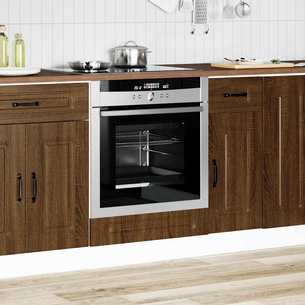vidaXL Oven Cabinet Kalmar Brown Oak Engineered Wood 3
