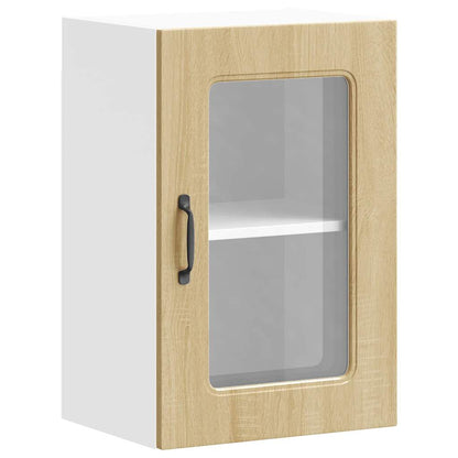 vidaXL Kitchen Wall Cabinet with Glass Door Kalmar Sonoma Oak Engineered Wood 2