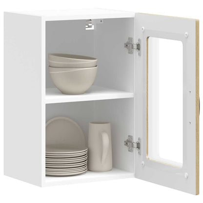 vidaXL Kitchen Wall Cabinet with Glass Door Kalmar Sonoma Oak Engineered Wood 5