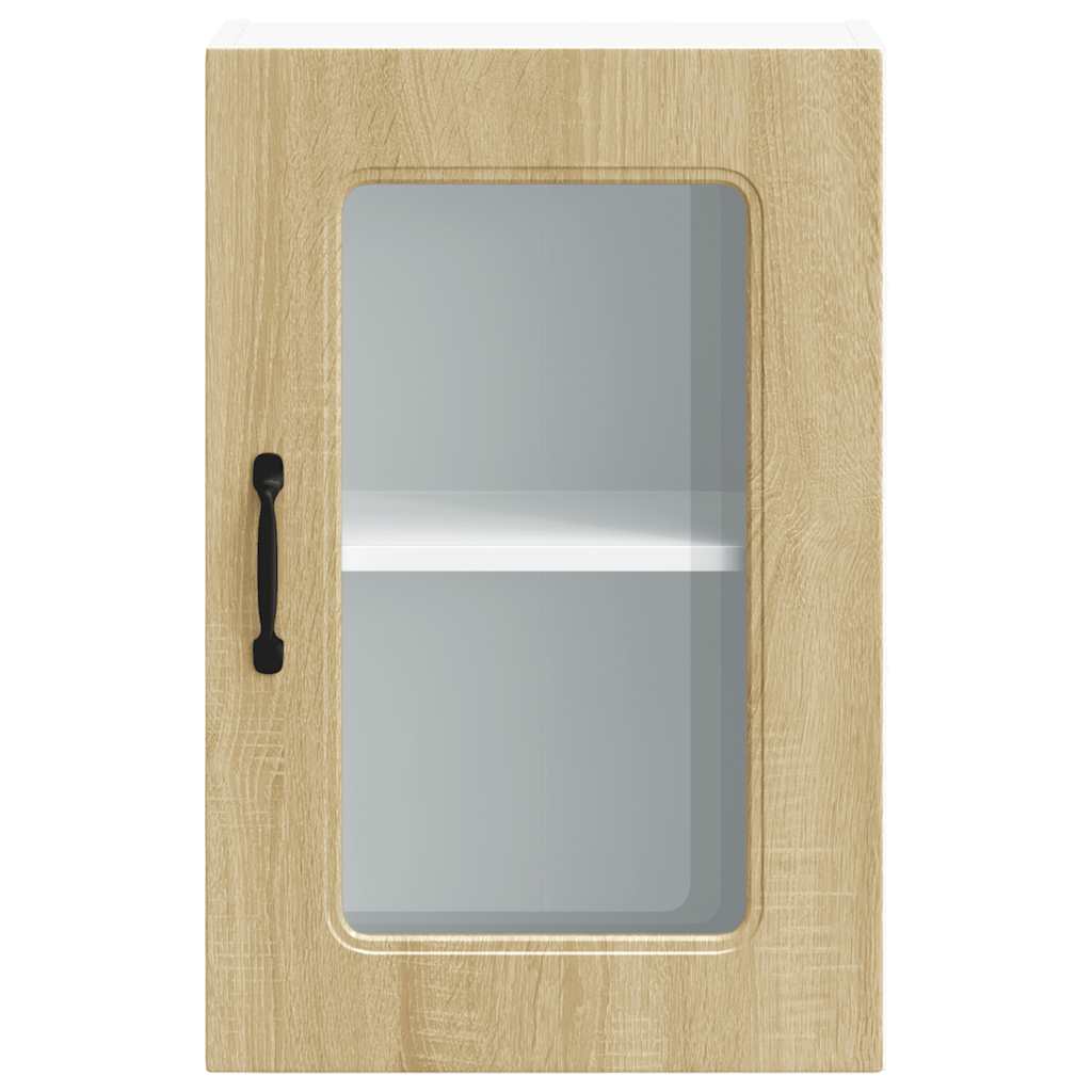 vidaXL Kitchen Wall Cabinet with Glass Door Kalmar Sonoma Oak Engineered Wood 6