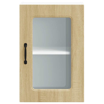 vidaXL Kitchen Wall Cabinet with Glass Door Kalmar Sonoma Oak Engineered Wood 6