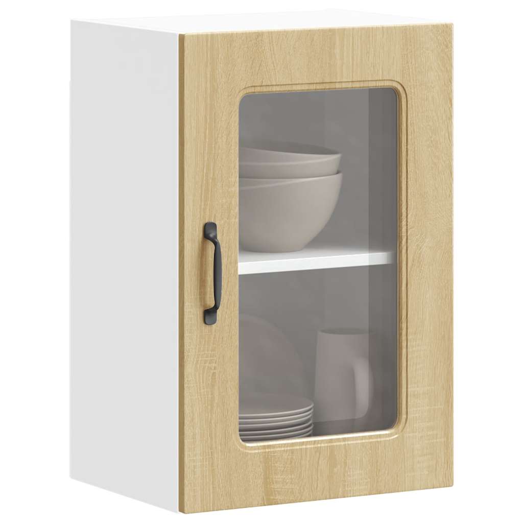 vidaXL Kitchen Wall Cabinet with Glass Door Kalmar Sonoma Oak Engineered Wood 1