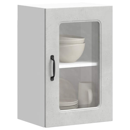 vidaXL Kitchen Wall Cabinet with Glass Door Kalmar Concrete Grey Engineered Wood 1