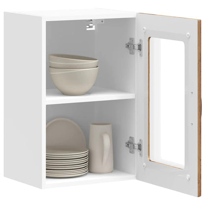 vidaXL Kitchen Wall Cabinet with Glass Door Kalmar Old Wood Engineered Wood 5