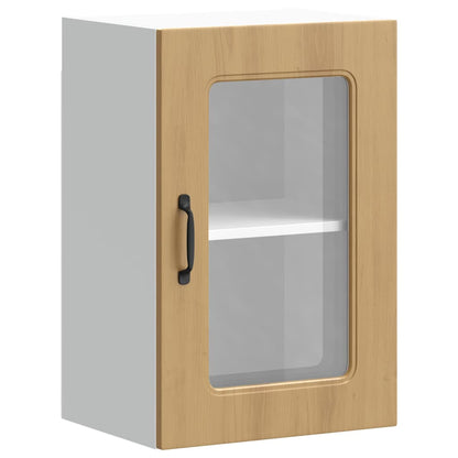 vidaXL Kitchen Wall Cabinet with Glass Door Kalmar Artisan Oak Engineered Wood 2
