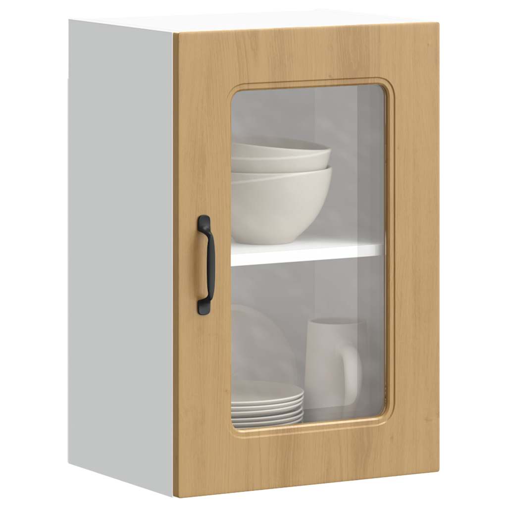 vidaXL Kitchen Wall Cabinet with Glass Door Kalmar Artisan Oak Engineered Wood 1