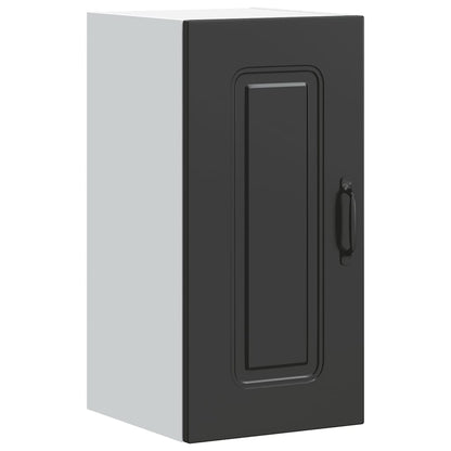 vidaXL Kitchen Wall Cabinet Kalmar Black Engineered Wood 2