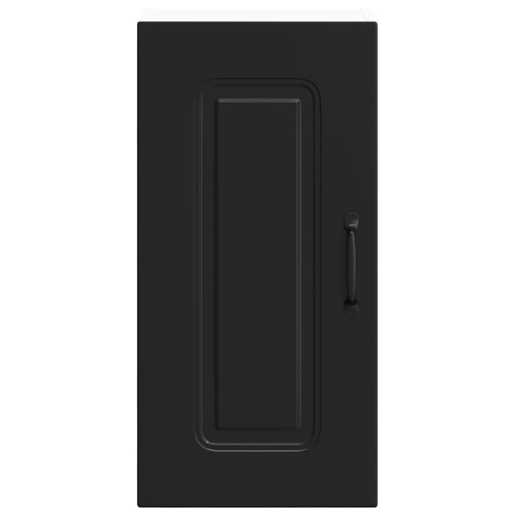 vidaXL Kitchen Wall Cabinet Kalmar Black Engineered Wood 4