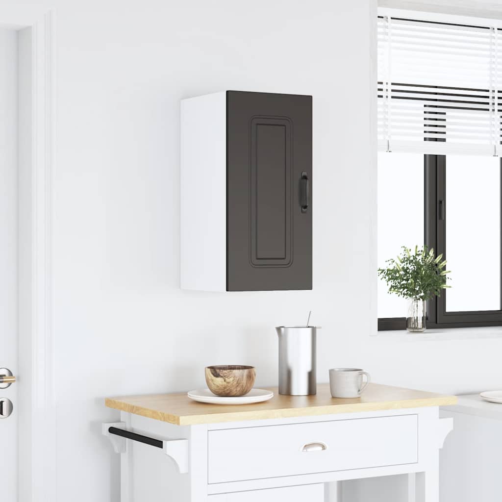 vidaXL Kitchen Wall Cabinet Kalmar Black Engineered Wood 1