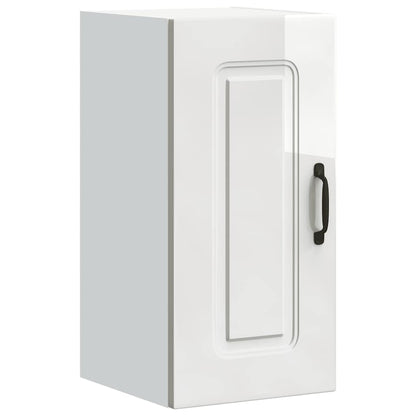 vidaXL Kitchen Wall Cabinet Kalmar High Gloss White Engineered Wood 2