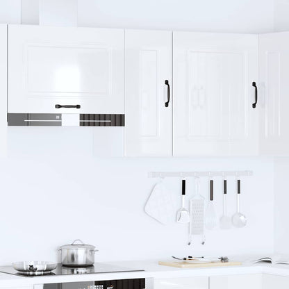 vidaXL Kitchen Wall Cabinet Kalmar High Gloss White Engineered Wood 3
