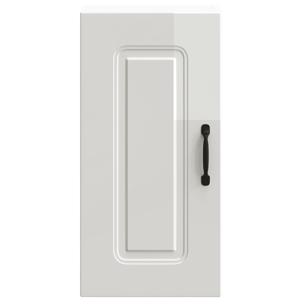 vidaXL Kitchen Wall Cabinet Kalmar High Gloss White Engineered Wood 4
